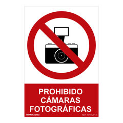 Akrilinių produktų stendas Normaluz Prohibido cámaras fotográficas PVC (30 x 40 cm) kaina ir informacija | Informaciniai ženklai | pigu.lt