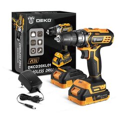 Belaidis grąžtas Deko Tools DKCD20XL01-H10S2 20 V, su akumuliatoriumi kaina ir informacija | Mechaniniai įrankiai | pigu.lt