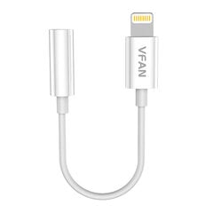 Cable Vipfan L07 Lightning to mini jack 3.5mm AUX, 10cm (white) цена и информация | Адаптеры, USB-разветвители | pigu.lt