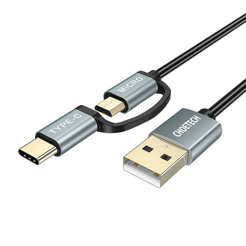 Choetech XAC-0012-101BK USB-C / Micro USB kaina ir informacija | Laidai telefonams | pigu.lt