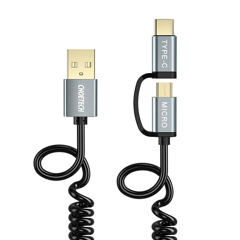 Choetech XAC-0012-101BK USB-C / Micro USB kaina ir informacija | Laidai telefonams | pigu.lt
