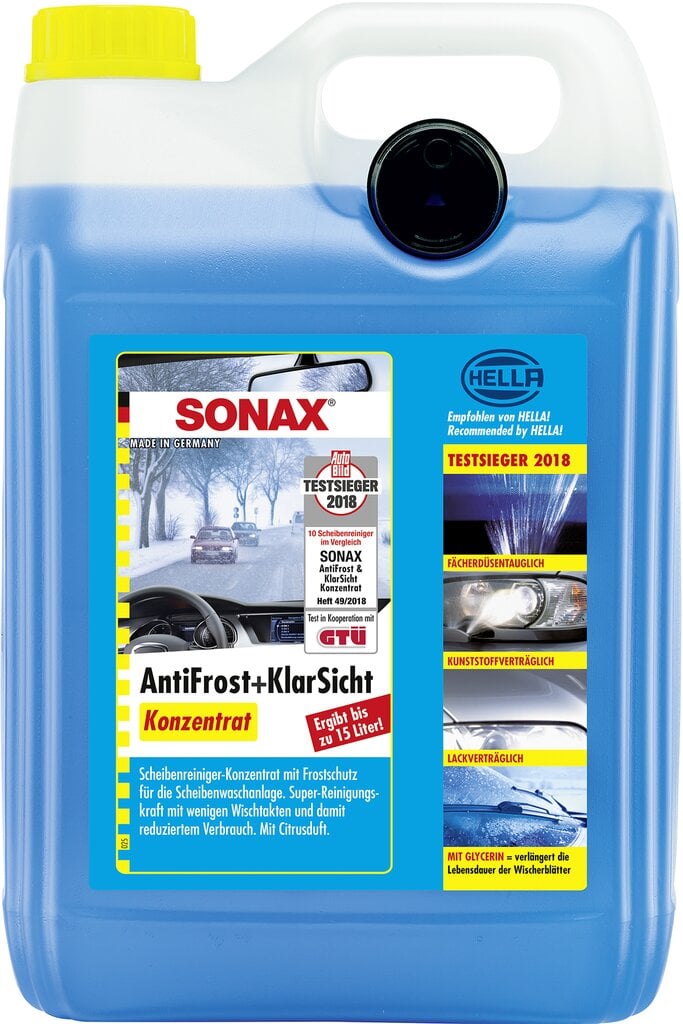 SONAX Žieminis langų apiplovimo skysčio koncentratas, 5L kaina ir informacija | Langų ir aušinimo skysčiai | pigu.lt