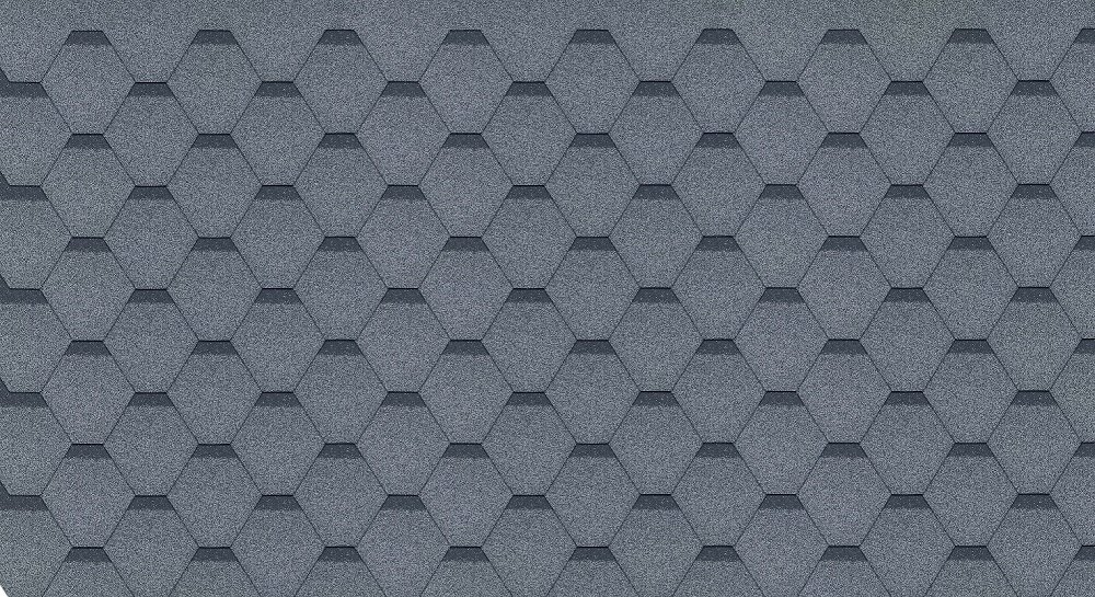 Bituminių čerpių rinkinys Hexagonal Rock H102GREY, pilkos spalvos kaina ir informacija | Stogo dangos | pigu.lt