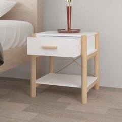 Naktiniai staliukai vidaXL, Apdirbta mediena, 2vnt., 42x38x45cm, balta kaina ir informacija | Spintelės prie lovos | pigu.lt
