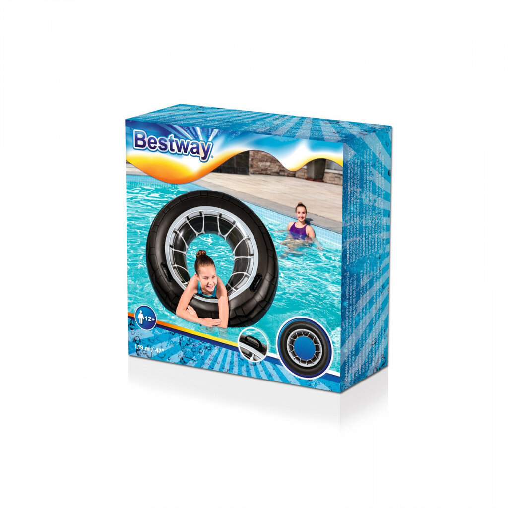 Bestway pripučiamas plaukimo ratas Padanga, 119 cm kaina ir informacija | Pripučiamos ir paplūdimio prekės | pigu.lt