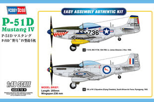 Klijuojami modeliai Hobby Boss P-51D Mustang IV kaina ir informacija | Klijuojami modeliai | pigu.lt