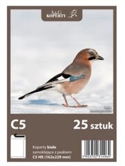 C5 vokai, 25 vnt, balti цена и информация | Конверты, открытки | pigu.lt