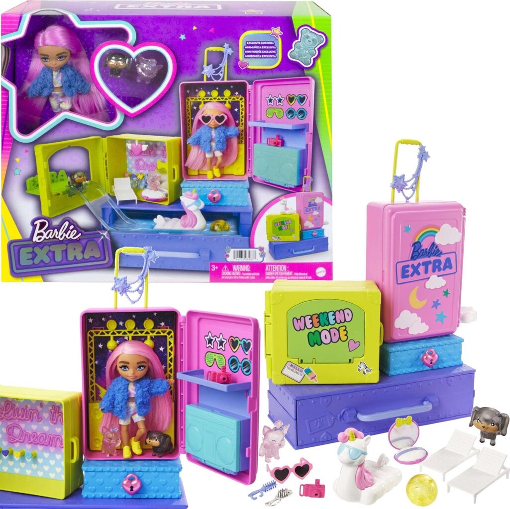 Lėlės Barbie rinkinys Mattel Extra Animals & Minis kaina ir informacija | Žaislai mergaitėms | pigu.lt