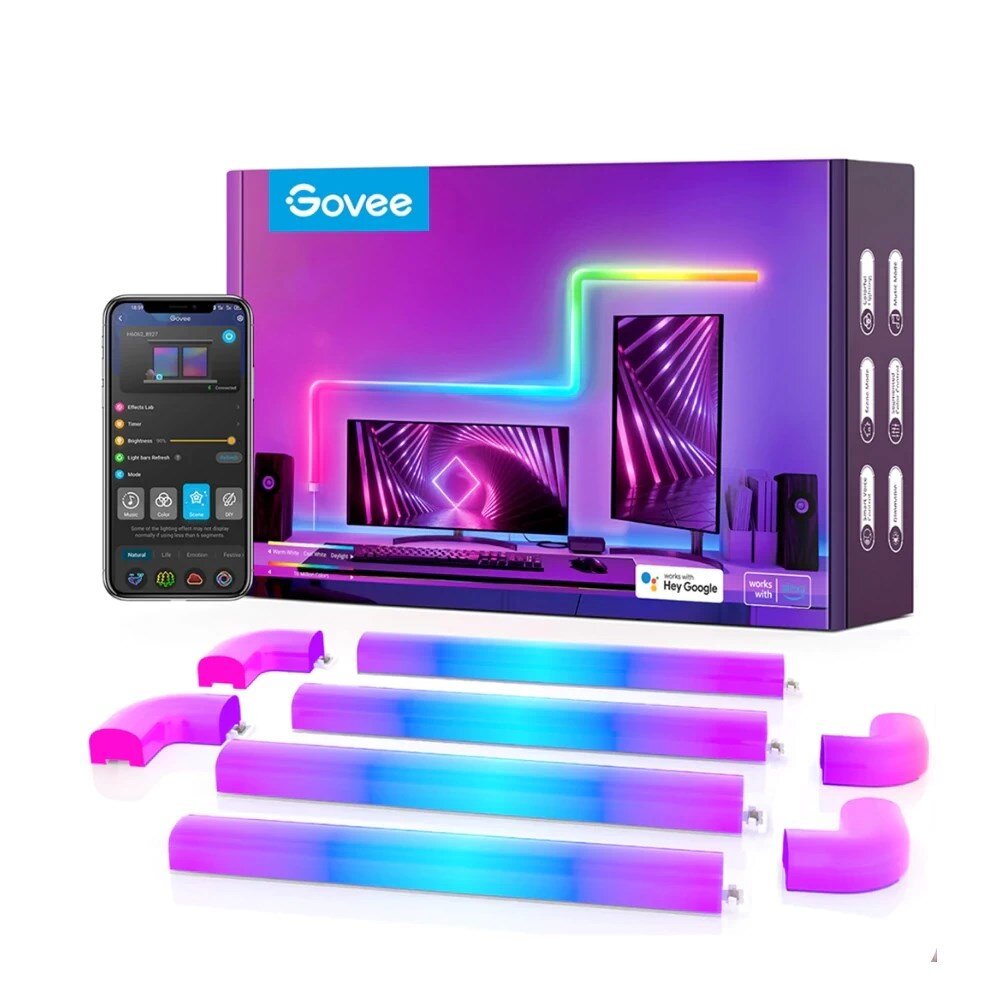 Govee H6062 Glide Wall (8+4) | LED plokštės | RGBIC kaina ir informacija | LED juostos | pigu.lt