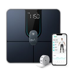 Eufy Smart Scale P2 Pro, цифровые весы для ванной комнаты, Wi-Fi, Bluetooth, водонепроницаемость IPX5, ITO, 3D-модель, 16 измерений, включая вес, частоту сердечных сокращений, жировые отложения, ИМТ, мышечную и костную массу цена и информация | Весы (бытовые) | pigu.lt