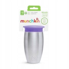 Nerūdijančio plieno puodelis Munchkin Miracle 360, 12mėn+, violetinis, 296ml, 05190901 kaina ir informacija | Kūdikių indai, indeliai pienui ir įrankiai | pigu.lt