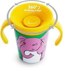 Обучающая чашка с ручками, слон, Munchkin Miracle 360 Wildlove, 6 месяцев+, 177 мл, 05195102 цена и информация | Детская посуда, контейнеры для молока и еды | pigu.lt