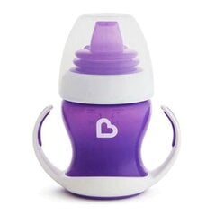 Munchkin Gentle Transition Обучающая бутылочка для питья с ручками и мягким носиком, фиолетовый цвет, 4 месяца+, 118 мл, 012550WWW цена и информация | Детская посуда, контейнеры для молока и еды | pigu.lt
