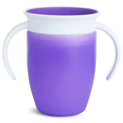 Mokymosi puodelis Munchkin Miracle 360, violetinis, 6 mėn+, 207 ml, 5162102 цена и информация | Kūdikių indai, indeliai pienui ir įrankiai | pigu.lt