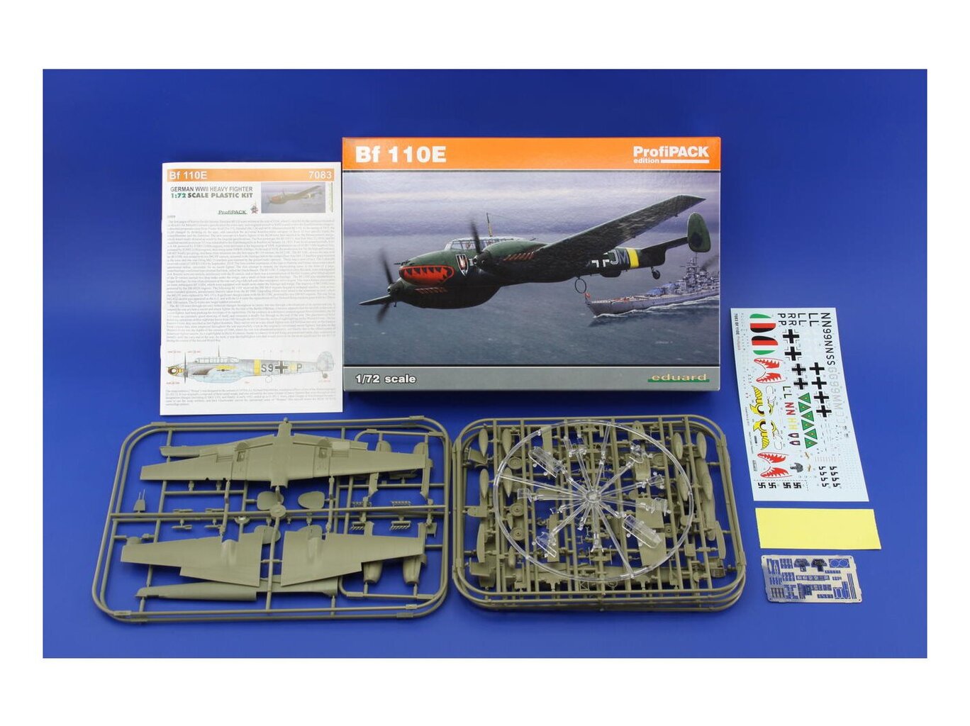 Konstruktorius Eduard, Messerschmitt Bf 110E 7083, 1/72 kaina ir informacija | Konstruktoriai ir kaladėlės | pigu.lt