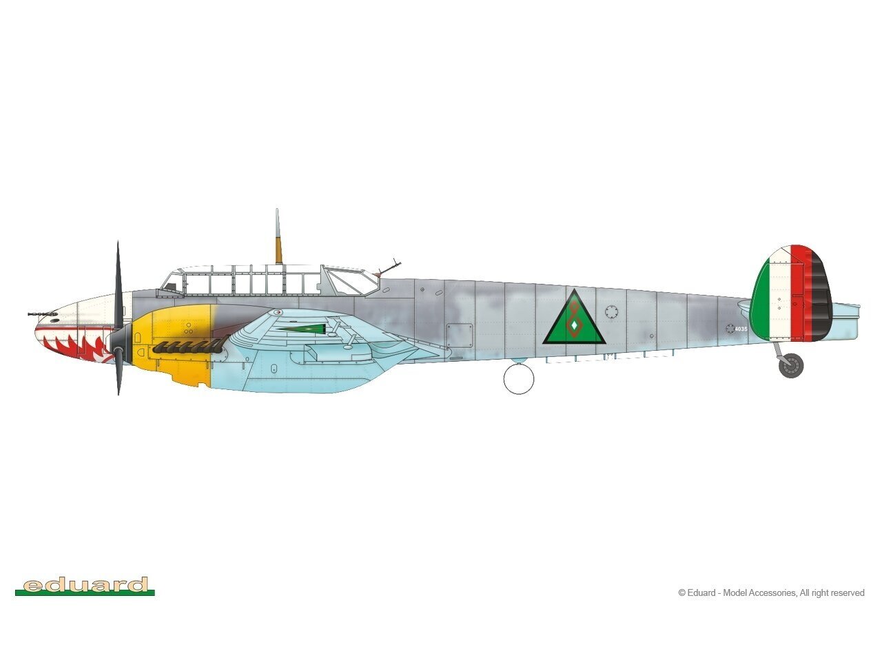 Konstruktorius Eduard, Messerschmitt Bf 110E 7083, 1/72 kaina ir informacija | Konstruktoriai ir kaladėlės | pigu.lt