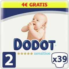 Одноразовые подгузники Dodot Sensitive T2 4-8 кг, 39 шт. цена и информация | Подгузники | pigu.lt