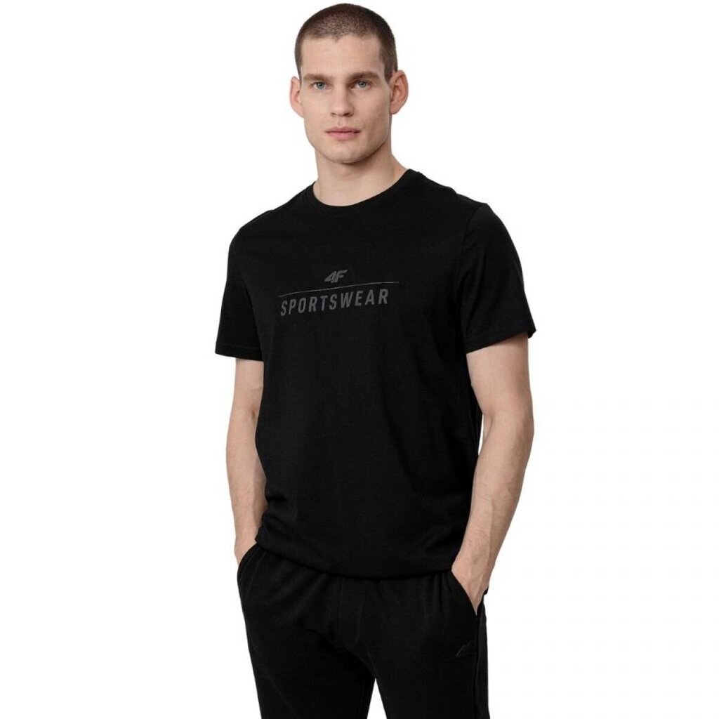 Marškinėliai vyrams 4F M H4Z22 TSM354 20S, juodi kaina ir informacija | Vyriški marškinėliai | pigu.lt