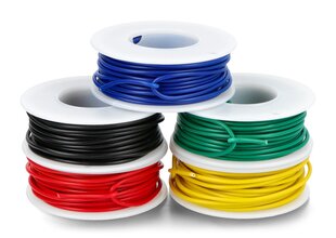 Skirtingų spalvų 22AWG vielos ričių rinkinys - 5 vnt - justPi цена и информация | Кабели и провода | pigu.lt