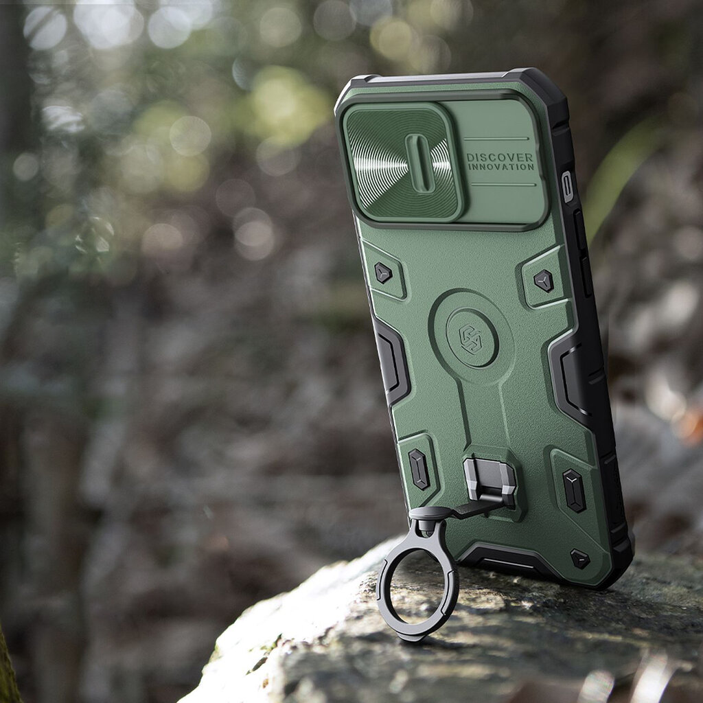 Nillkin CamShield Armor Pro Magnetic Case iPhone 14 Pro Magnetic MagSafe Dark Green цена и информация | Telefono dėklai | pigu.lt