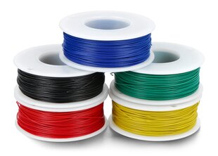 Skirtingų spalvų 30AWG vielos ričių rinkinys - 5 vnt - justPi цена и информация | Кабели и провода | pigu.lt