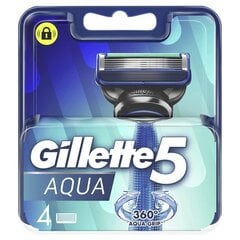 Skutimosi peiliukai Gillette 5 Aqua, 4 vnt цена и информация | Косметика и средства для бритья | pigu.lt