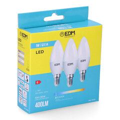 Lemputė (žvakė) EDM 5 W E14 G 400 lm (6400K) kaina ir informacija | LED juostos | pigu.lt