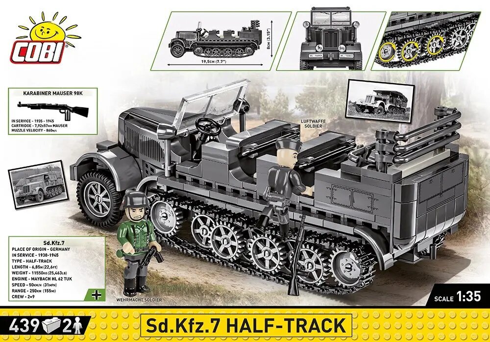 Konstruktorius Cobi Sd.Kfz. 7 kaina ir informacija | Konstruktoriai ir kaladėlės | pigu.lt