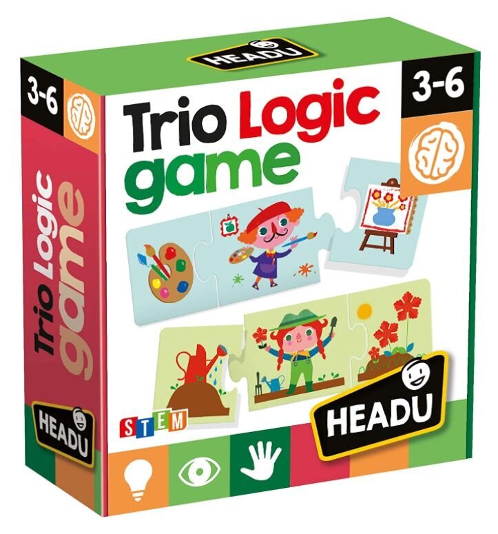 Edukacinis galvsoūkių žaidimas Headu Montessori Trio Logic Game kaina ir informacija | Stalo žaidimai, galvosūkiai | pigu.lt