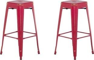 2-ių baro kėdžių komplektas Beliani Cabrillo, raudonas kaina ir informacija | Virtuvės ir valgomojo kėdės | pigu.lt