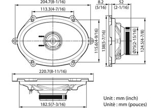 Kenwood KFC-PS5796C koaksialiniai garsiakalbiai automobiliui 12.5x17.5 cm /5x7", 3 juostų цена и информация | Автомобильные динамики | pigu.lt