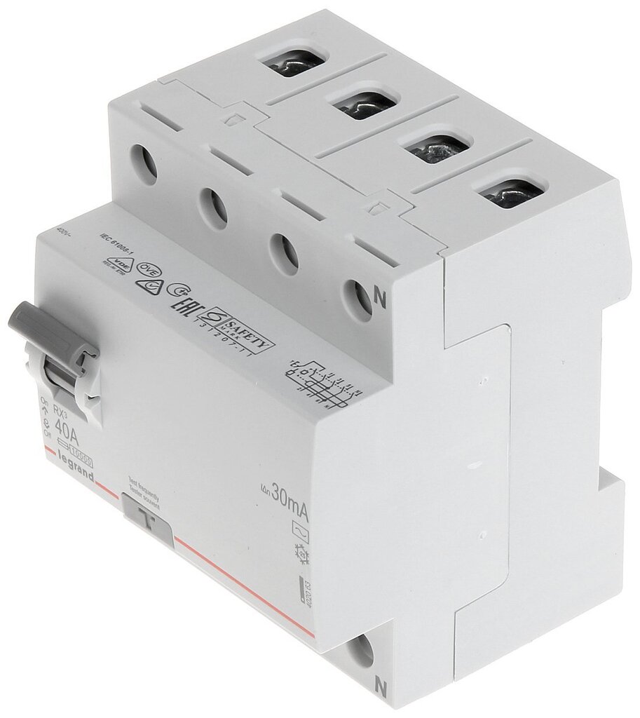 RCD Jungiklis LE-402063 Trifazis, AC Tipas 30 mA 40 A Legrand цена и информация | Elektros jungikliai, rozetės | pigu.lt