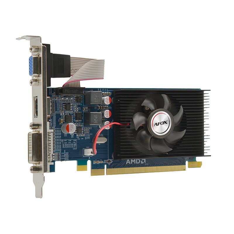 AFOX Radeon HD 6450 1GB DDR3 64Bit DVI HDMI VGA LP (AF6450-1024D3L9) kaina ir informacija | Vaizdo plokštės (GPU) | pigu.lt