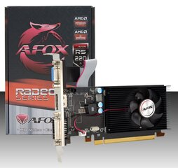 AFOX Radeon R5 220 1GB DDR3 LP (AFR5220-1024D3L5) kaina ir informacija | Vaizdo plokštės (GPU) | pigu.lt