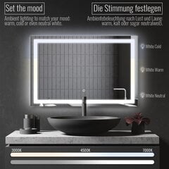 Зеркало для ванной, 100х70 см, прозрачное цена и информация | Зеркала в ванную | pigu.lt