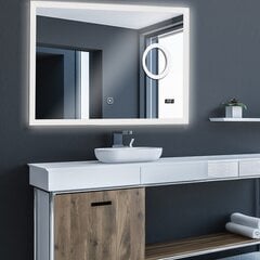 Зеркало для ванной комнаты 120x80 см, белое цена и информация | Зеркала в ванную | pigu.lt