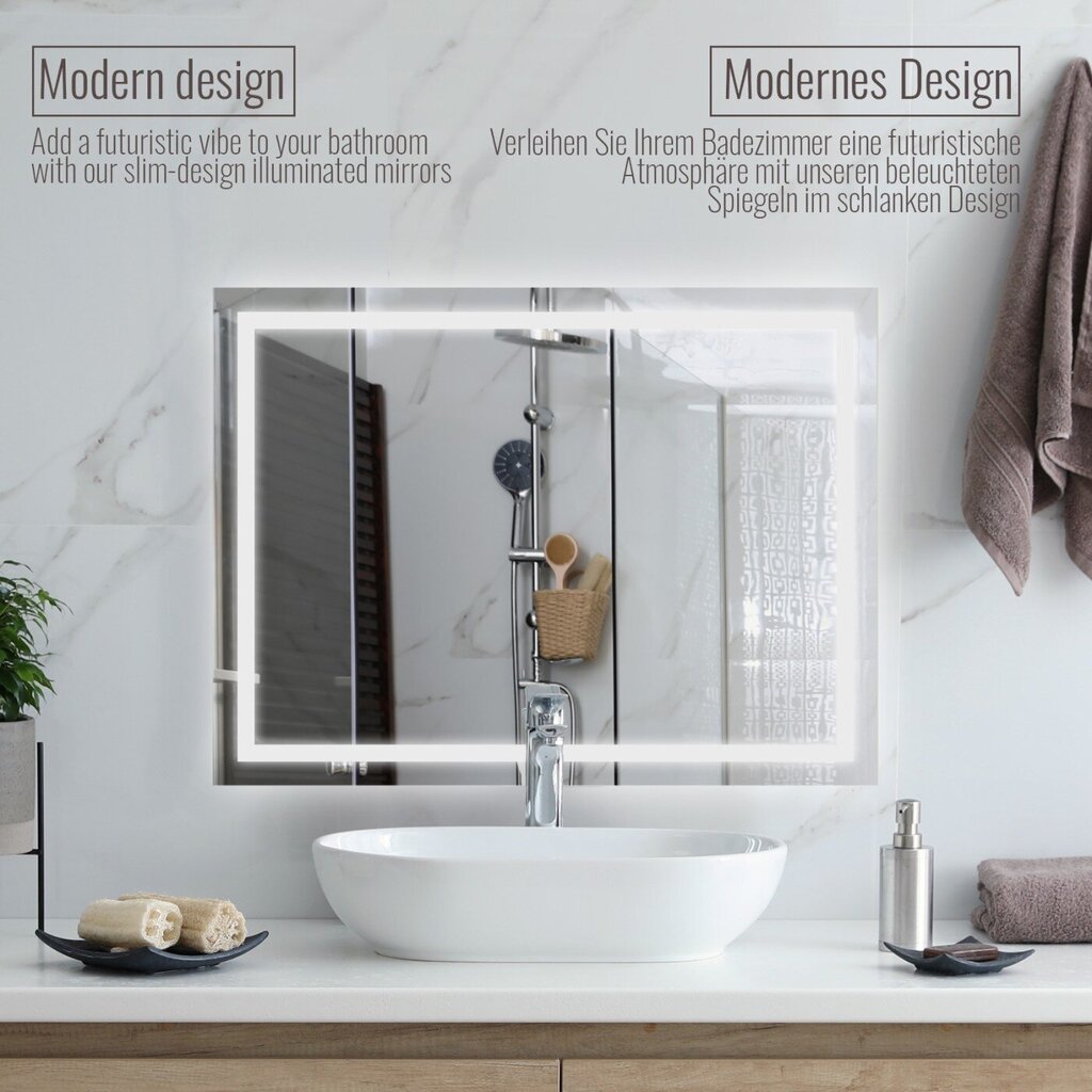 Vonios veidrodis, 100x60cm, skaidrus цена и информация | Vonios veidrodžiai | pigu.lt