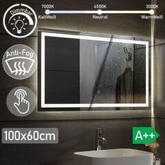 Зеркало для ванной, 100х60 см, прозрачное цена и информация | Зеркала в ванную | pigu.lt