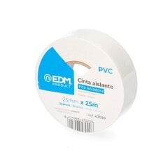 Izoliacinė juosta EDM Balta PVC (25 mm x 25 m) kaina ir informacija | Mechaniniai įrankiai | pigu.lt