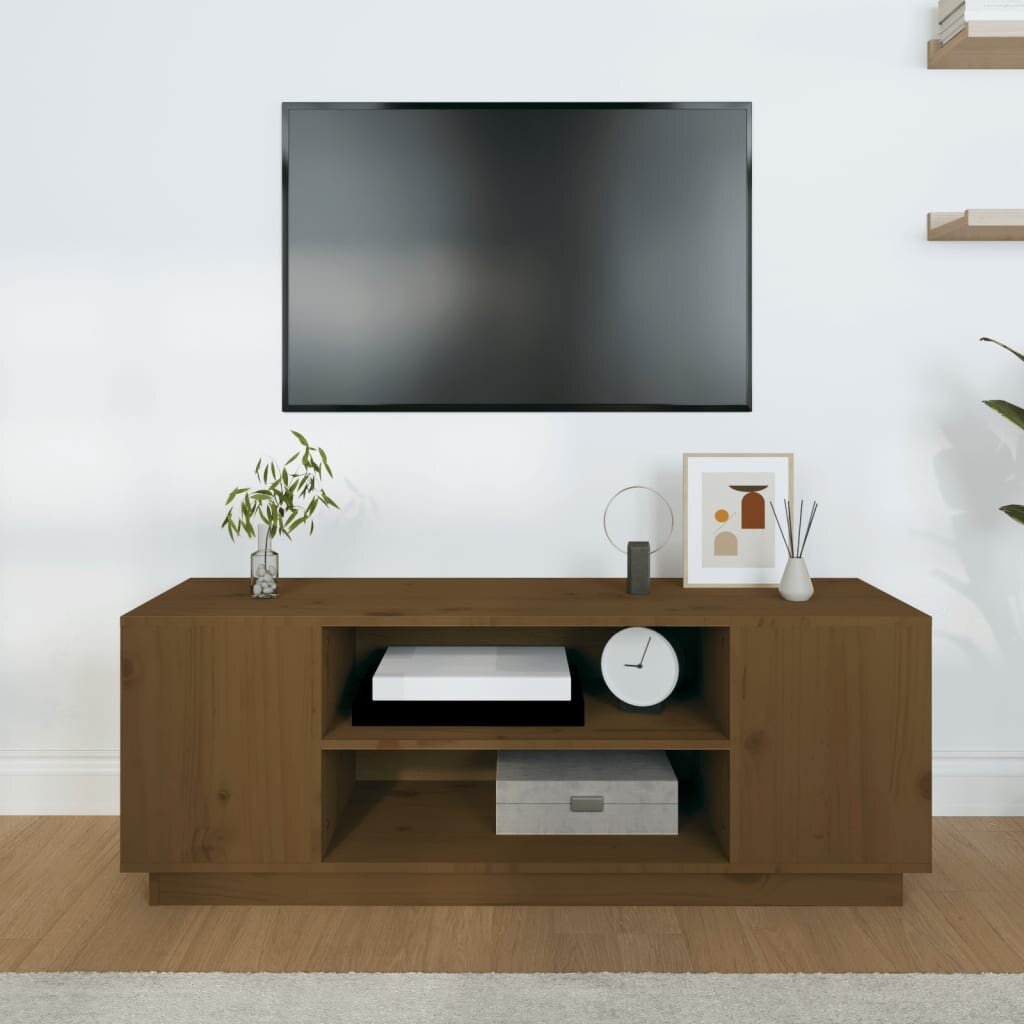 Televizoriaus spintelė, medaus ruda, 110x35x40,5cm kaina ir informacija | TV staliukai | pigu.lt