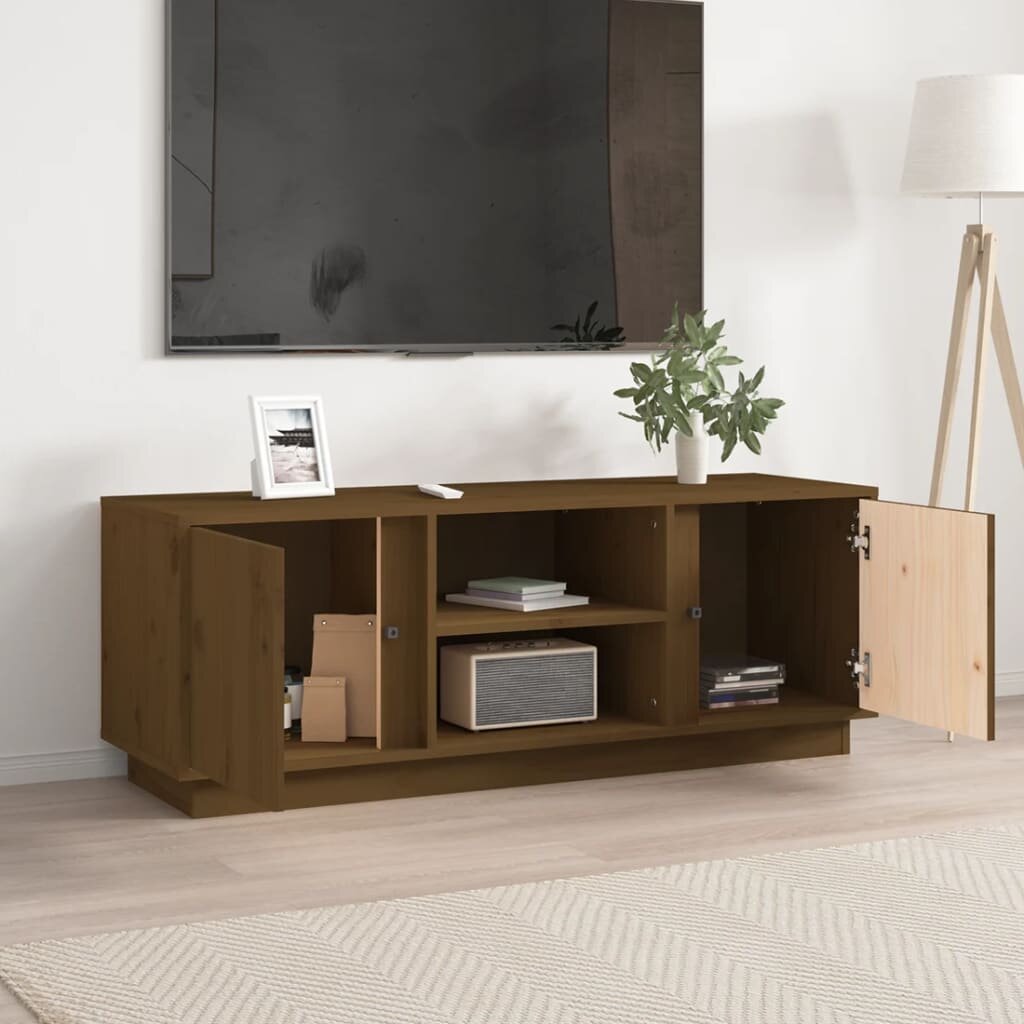 Televizoriaus spintelė, medaus ruda, 110x35x40,5cm kaina ir informacija | TV staliukai | pigu.lt