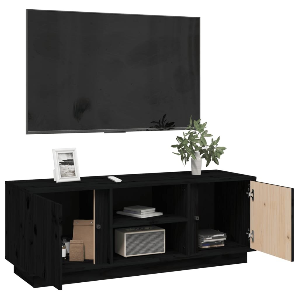Televizoriaus spintelė, juoda, 110x35x40,5cm цена и информация | TV staliukai | pigu.lt