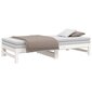 vidaXL Ištraukiama lova, balta, 2x(75x190)cm, pušies medienos masyvas kaina ir informacija | Lovos | pigu.lt