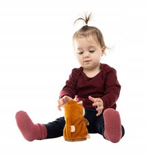 Interaktyvus pliušinis žaislas Kruzzel Hamster Brown 16sm, rudas цена и информация | Мягкие игрушки | pigu.lt