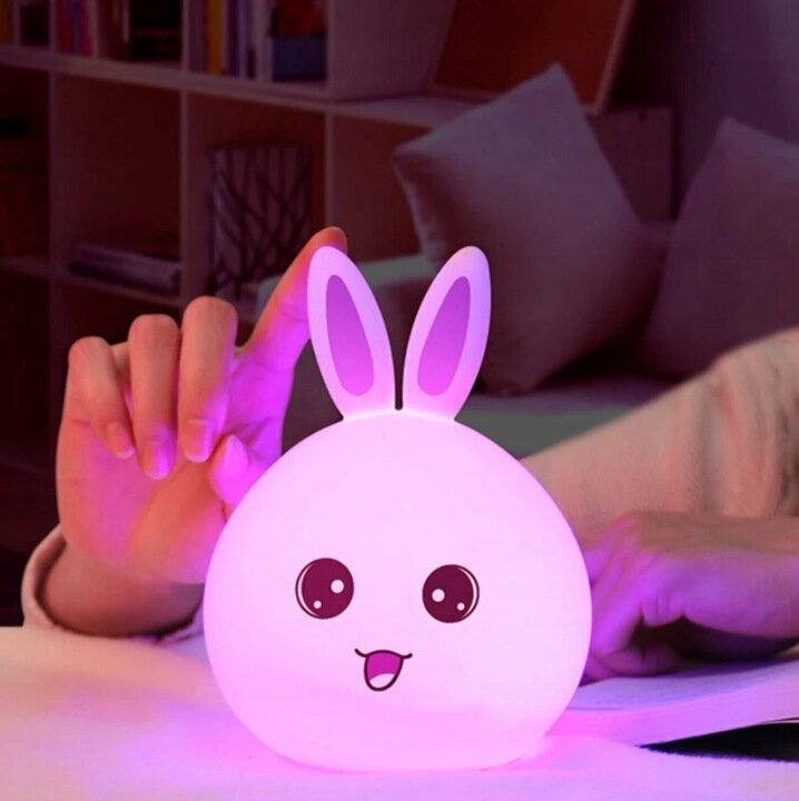 Spalvota LED naktinė lempa vaikams Triušis kaina ir informacija | Vaikiški šviestuvai | pigu.lt