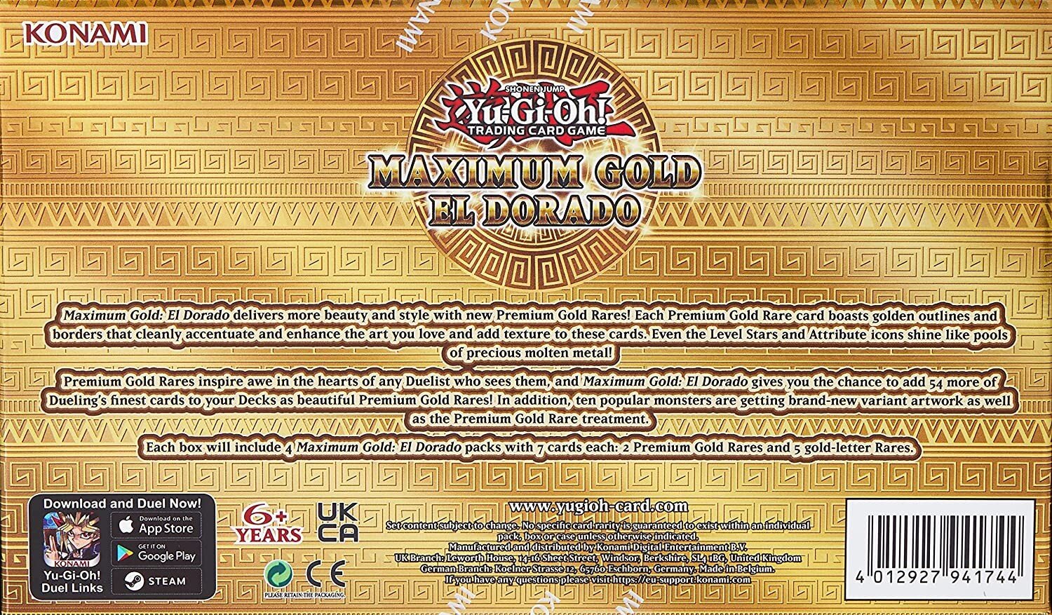 Stalo Žaidimas Konami Yu-Gi-Oh! TCG: Maximum Gold El Dorado, EN.