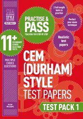 Practise and Pass 11plus CEM Test Papers - Test Pack 1, Test pack 1, Practise and Pass 11plus CEM Test Papers - Test Pack 1 цена и информация | Книги для подростков  | pigu.lt