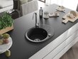 Granitinė virtuvinė plautuvė Mexen Kevin su sifonu, Metallic black/silver kaina ir informacija | Virtuvinės plautuvės | pigu.lt