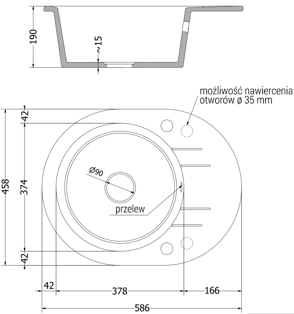 Granitinė virtuvinė plautuvė Mexen Kevin su sifonu, Black granite kaina ir informacija | Virtuvinės plautuvės | pigu.lt