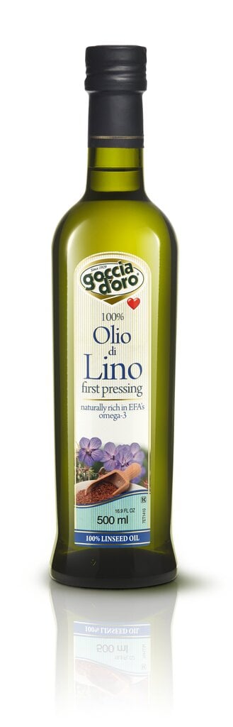 Linų sėmenų aliejus Goccia D'Oro, 500 ml kaina ir informacija | Aliejus, actas | pigu.lt